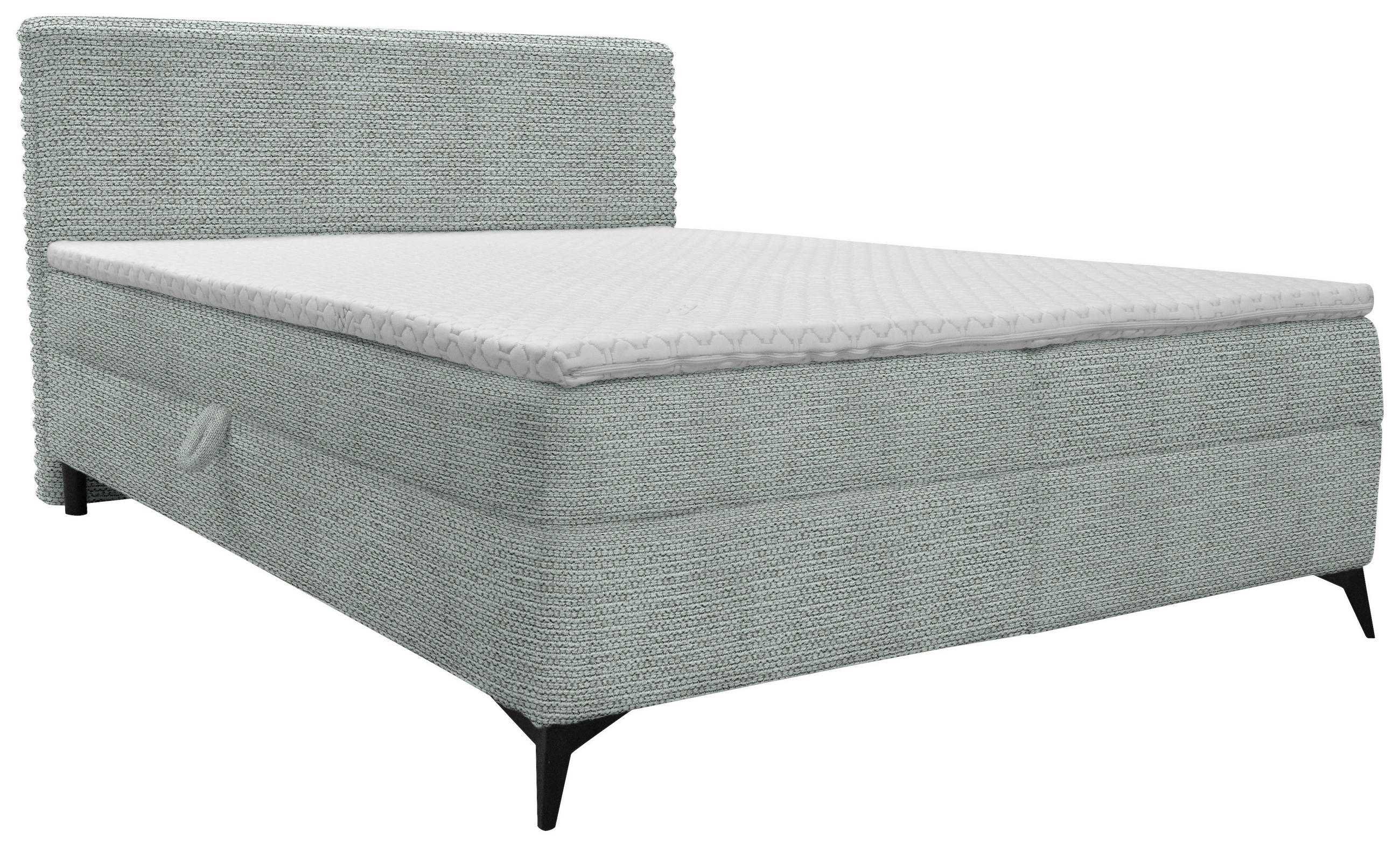 BOXBETT 180/200 cm  in Hellgrau  - Hellgrau/Schwarz, Design, Holz/Holzwerkstoff (180/200cm) - Xora