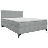 BOXBETT 180/200 cm  in Hellgrau  - Hellgrau/Schwarz, Design, Holz/Holzwerkstoff (180/200cm) - Xora