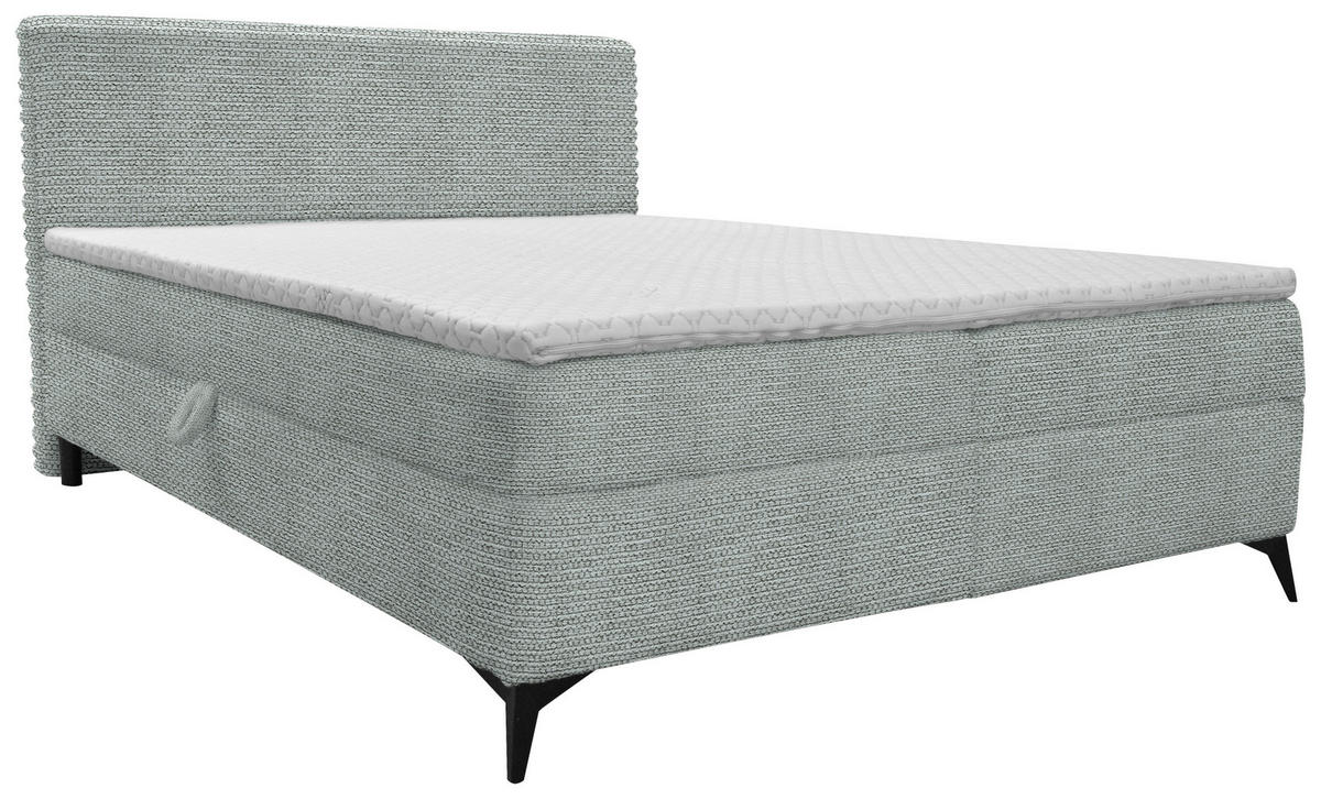 BOXBETT 180/200 cm  in Hellgrau  - Hellgrau/Schwarz, Design, Holz/Holzwerkstoff (180/200cm) - Xora