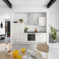 KÜCHENLEERBLOCK Flash 270 cm  in Schieferfarben, Hellgrau  - Schieferfarben/Edelstahlfarben, MODERN, Holzwerkstoff/Metall (270cm) - Nobilia