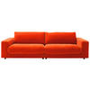 3-SITZER-SOFA Chenille Orange  - Schwarz/Orange, Design, Kunststoff/Textil (290/86/127cm) - Lomoco