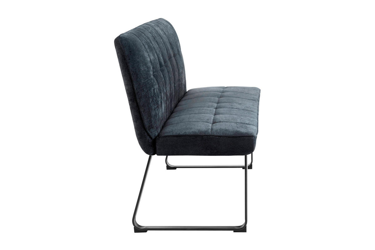 SITZBANK in Metall, Textil Dunkelgrau  - Dunkelgrau/Schwarz, MODERN, Textil/Metall (160/92/58cm) - MID.YOU