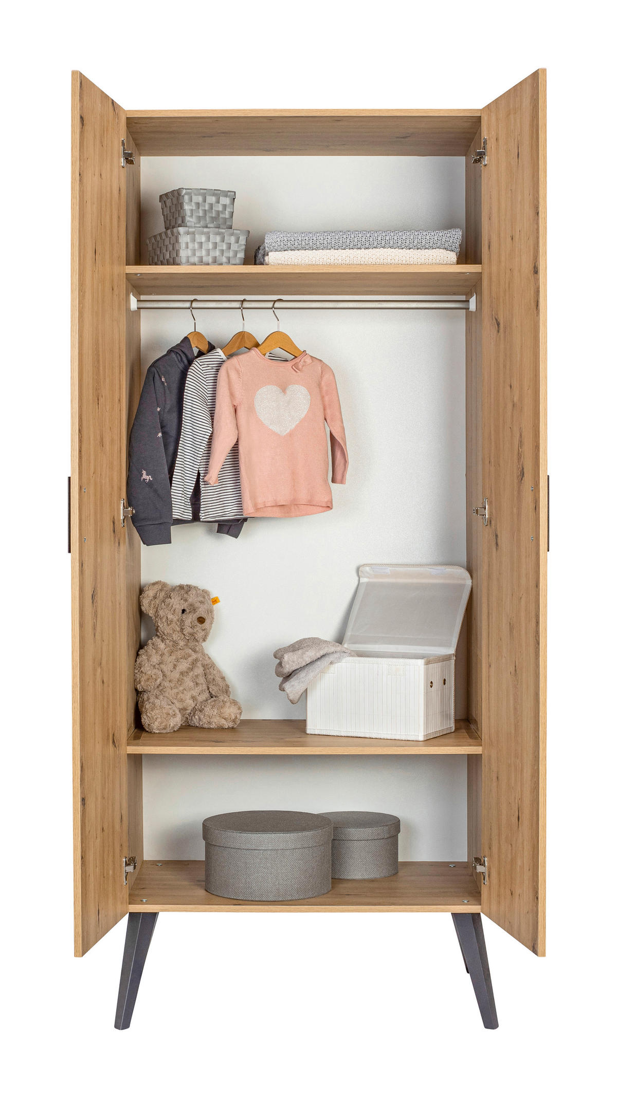 BABYZIMMER  - Anthrazit/Eiche Artisan, Basics, Holz/Holzwerkstoff - Schardt