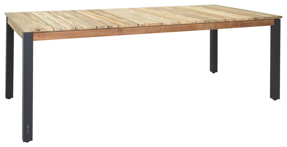 GARTENTISCHPLATTE 220/100/8,2 cm  - Teakfarben, Design, Holz (220/100/8,2cm) - Zebra 