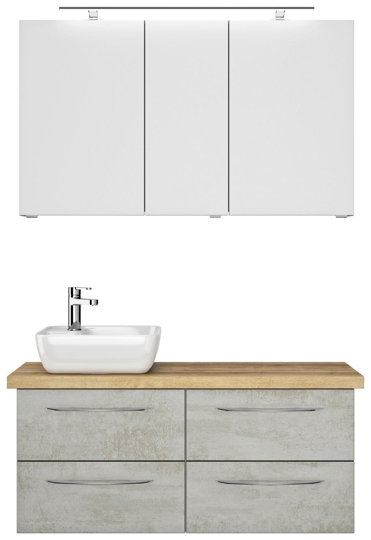 BADEZIMMER  in 120 cm  - Weiß/Grau, KONVENTIONELL, Holzwerkstoff (120cm) - Pelipal