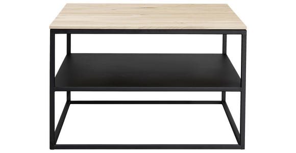 COUCHTISCH in Holz, Metall 65/65/41,5 cm - Eichefarben/Schwarz, Design, Holz/Metall (65/65/41,5cm) - Johann Jakob