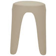 STAPELHOCKER Lederlook Beige  - Beige, Basics, Kunststoff/Textil (30/47/30cm) - Carryhome