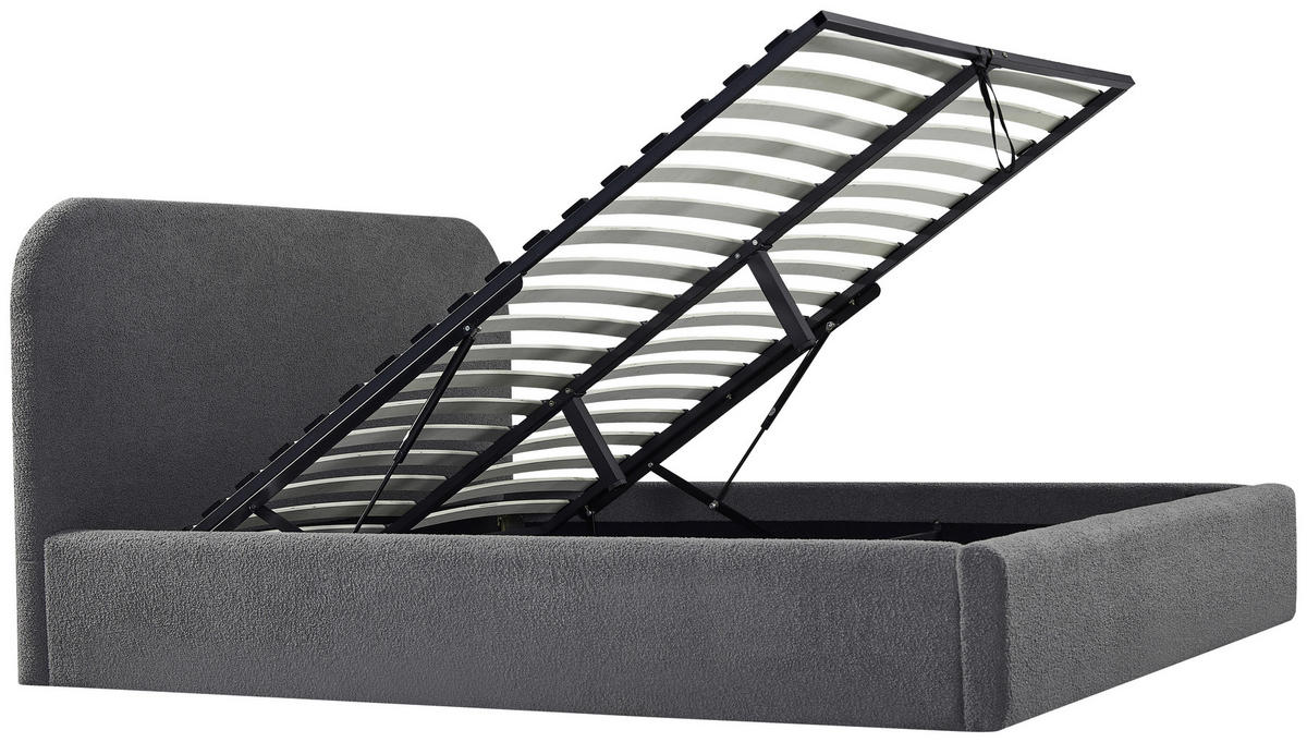 POLSTERBETT Lattenrost, Bettkasten Grau 140/200 cm  - Schwarz/Naturfarben, MODERN, Holz/Kunststoff (140/200cm) - Livetastic