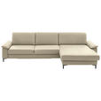 ECKSOFA  in Echtleder Creme, Naturfarben  334/176 cm  - Creme/Schwarz, Design, Leder/Metall (334/176cm) - Dieter Knoll