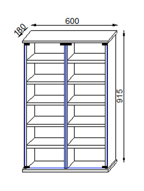 Thumbnail - Mid.you Cd-Regal, Schwarz, Holzwerkstoff, 10 Fächer, 60x92x18 cm, Wohnzimmer, Regale, CD & DVD-Regale