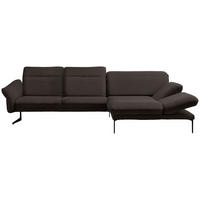 ECKSOFA Webstoff Dunkelbraun  - Anthrazit/Dunkelbraun, Design, Textil/Metall (299/203cm) - Himolla