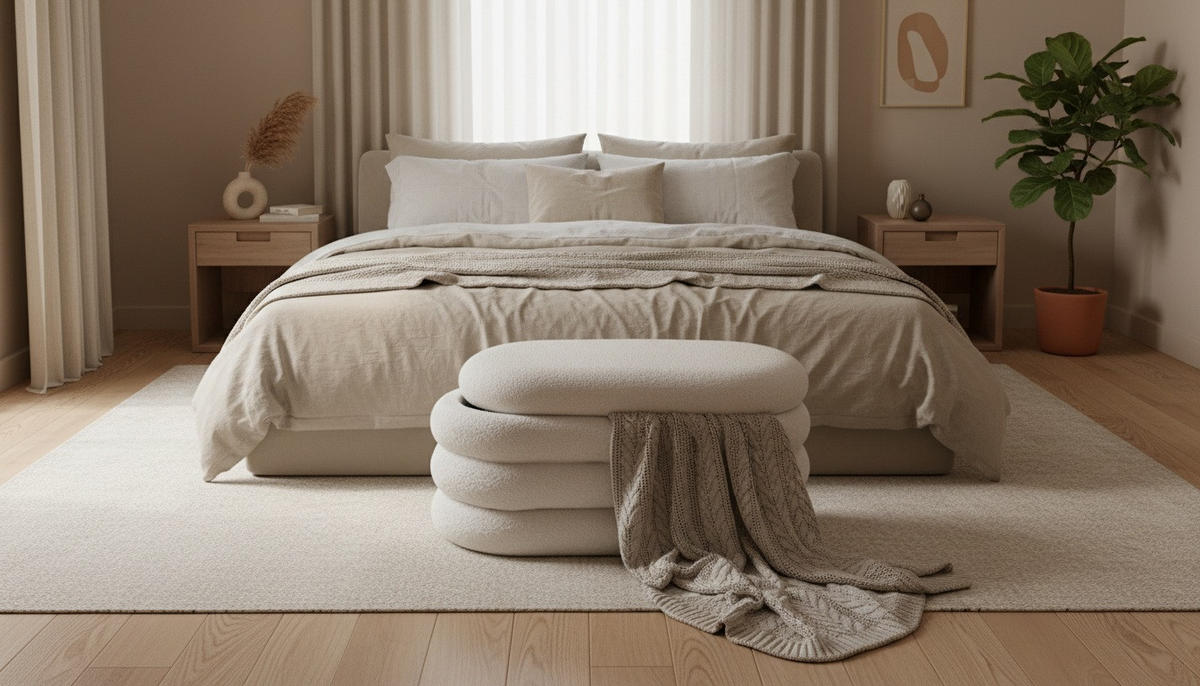 TRUHLOVÁ LAVICE, dřevo, textil, 85/42/42 cm - bílá, Trend, dřevo/textil (85/42/42cm) - Xora