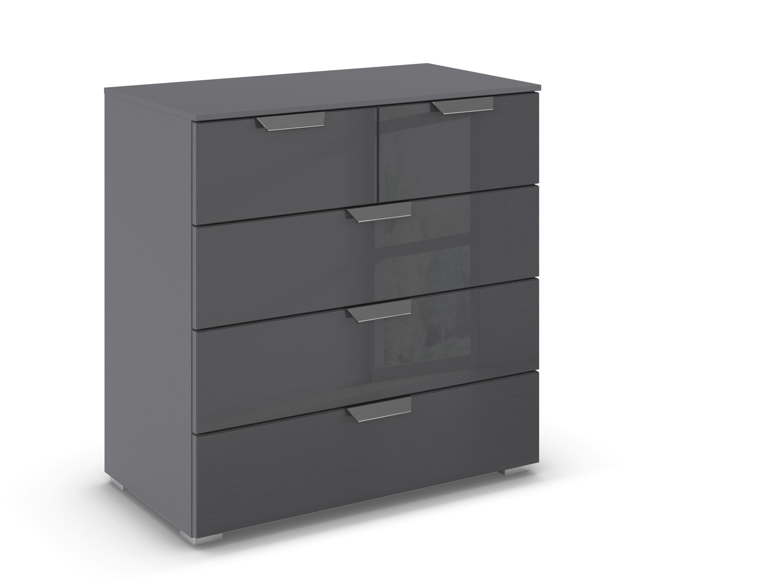 KOMMODE in 80/81/42 cm - Chromfarben/Dunkelgrau, Design, Glas/Holzwerkstoff (80/81/42cm) - Carryhome