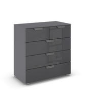 KOMMODE 80/81/42 cm  in Dunkelgrau  - Chromfarben/Dunkelgrau, Design, Glas/Holzwerkstoff (80/81/42cm) - Carryhome