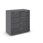 KOMMODE  in 80/81/42 cm  - Chromfarben/Dunkelgrau, Design, Glas/Holzwerkstoff (80/81/42cm) - Xora