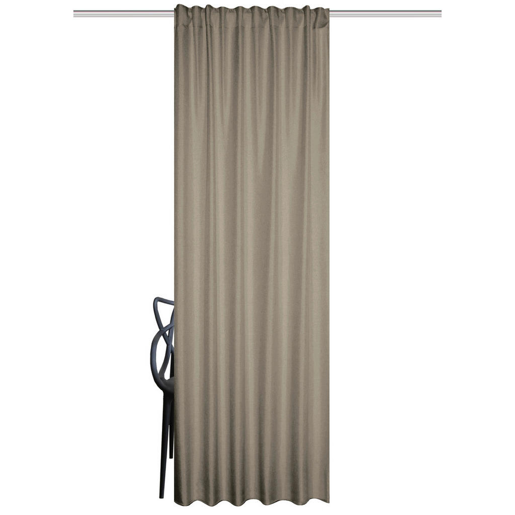 Thumbnail - Xxxl Wärmeschutzvorhang, Beige, Textil, Uni, 135x145 cm, für Stange und Schiene geeignet, Lärmschutz, Wärmeschutz, mit K...