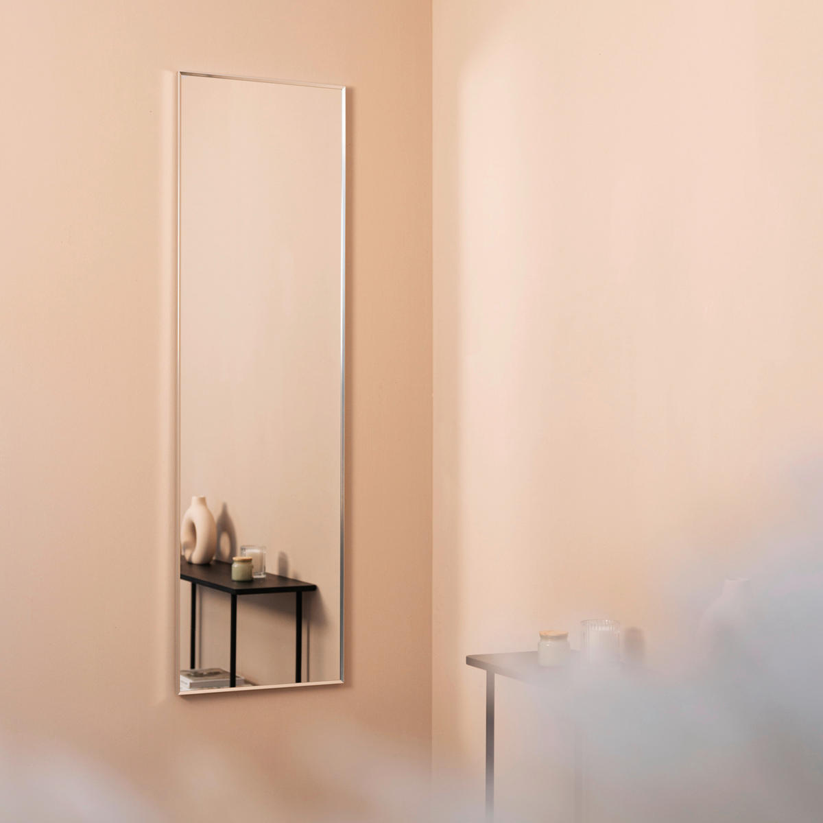 FALI TÜKÖR 41/141/2 cm    - ezüst/alumínium színű, Design, Üveg/fém (41/141/2cm)