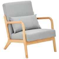 FOTELJ,  siva tekstil - siva/naravne barve, Moderno, tekstil/les (73/76/60cm) - Livetastic