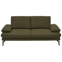 2,5-SITZER in Echtleder Olivgrün  - Schwarz/Olivgrün, Design, Leder/Metall (196/86/104cm) - Dieter Knoll