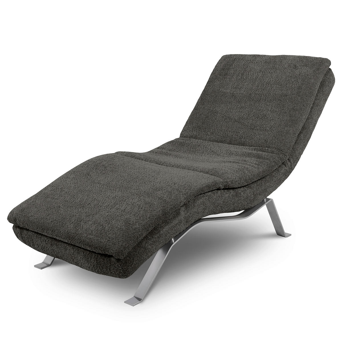 RELAXLIEGE Bouclé Anthrazit  - Anthrazit/Silberfarben, Design, Textil/Metall (65/95/171cm) - Celina Home