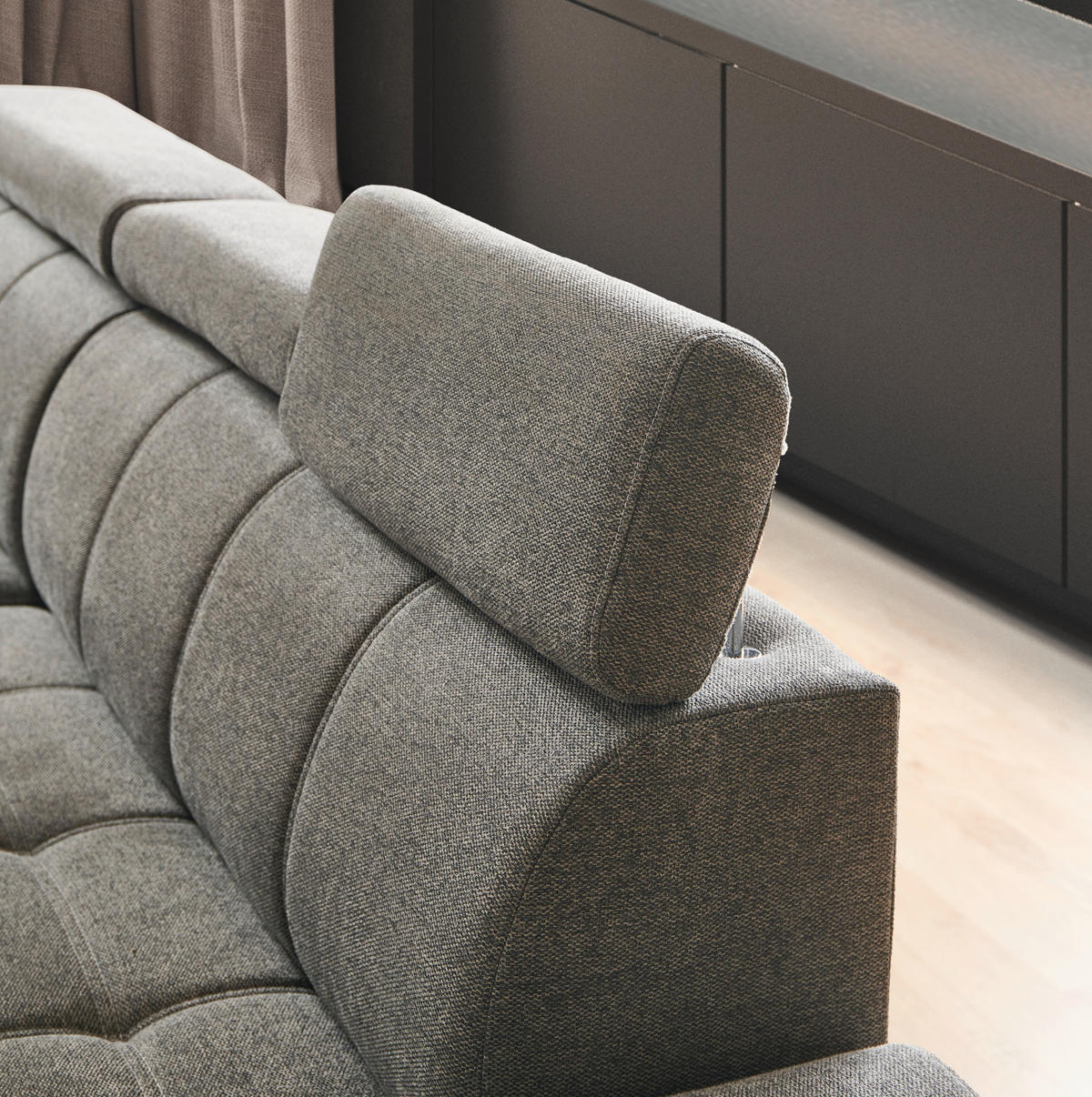 COLTAR EXTENSIBIL textil gri  - alb/negru, Design, plastic/textil (173/276cm) - Stylife