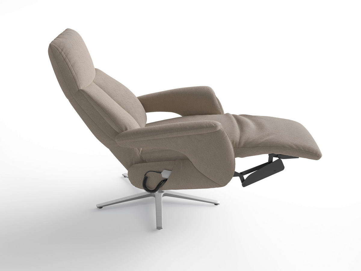 RELAXAČNÍ KŘESLO, textil, šedohnědá - barvy stříbra/šedohnědá, Basics, kov/textil (75/113/85cm) - Sit & More