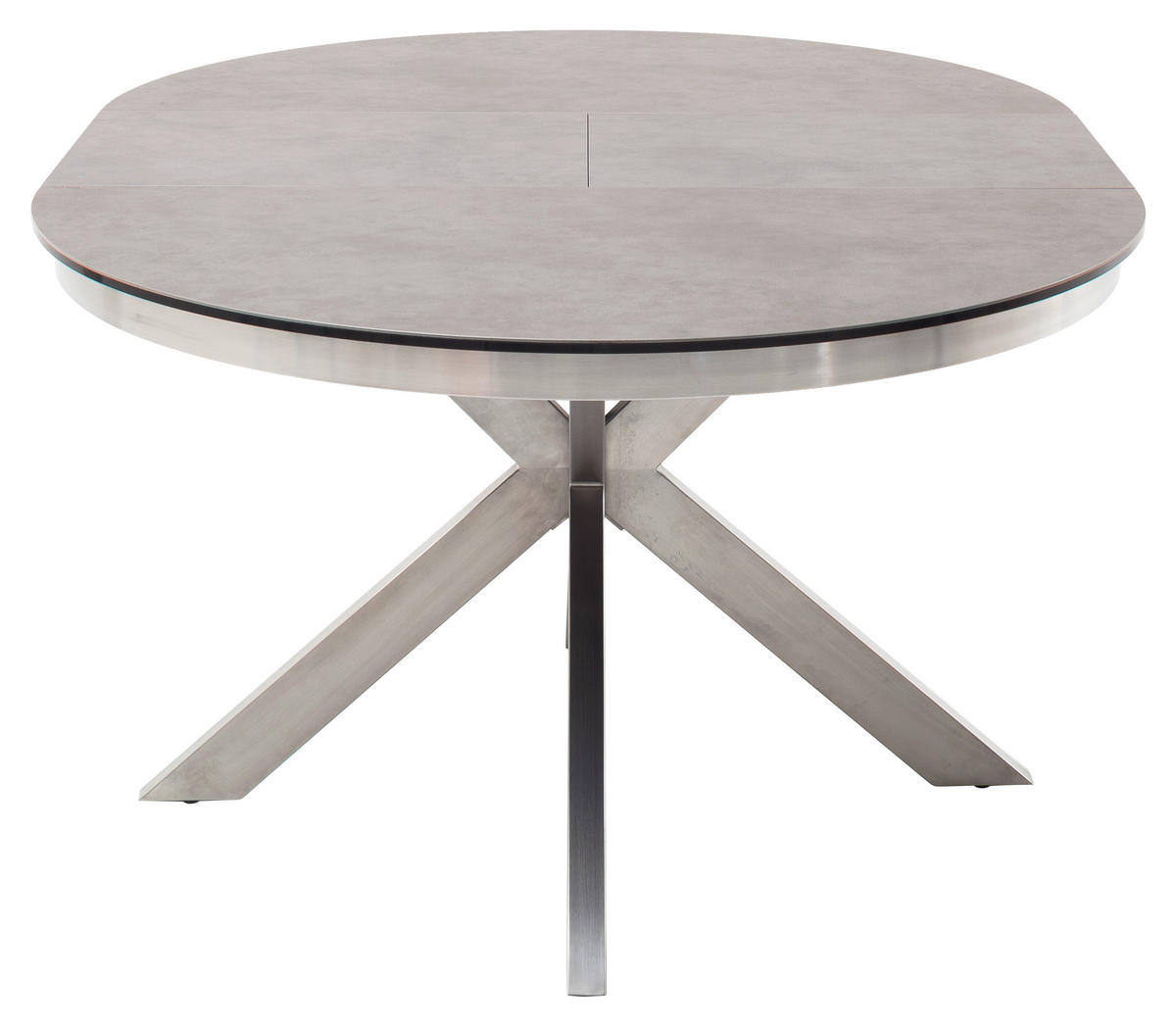 ESSTISCH in Metall, Keramik 120/120/76 cm  - Edelstahlfarben/Anthrazit, Design, Keramik/Metall (120/120/76cm) - Livetastic