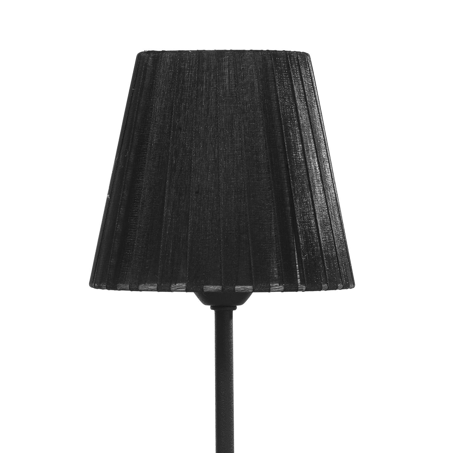 LAMPA NA NOČNÍ STOLEK, E14, 15/15/36 cm - černá, Basics, kov/textil (15/15/36cm)