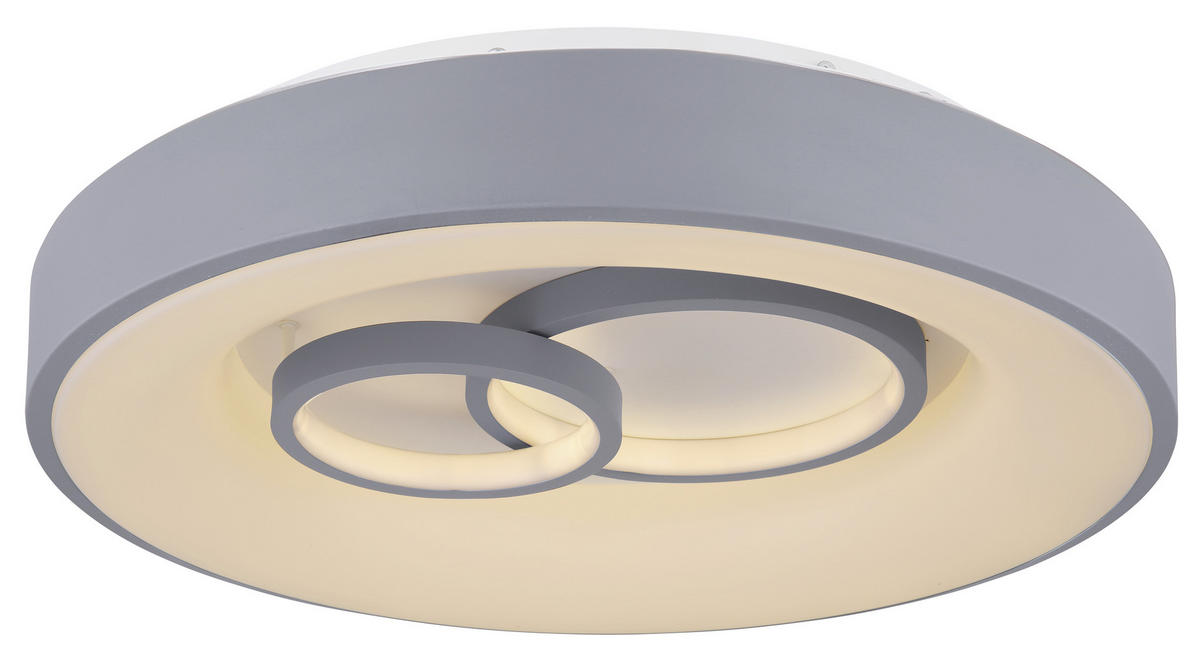 LED-DECKENLEUCHTE 50 W  48/10 cm    - Weiss/Grau, Basics, Kunststoff/Metall (48/10cm) - Globo
