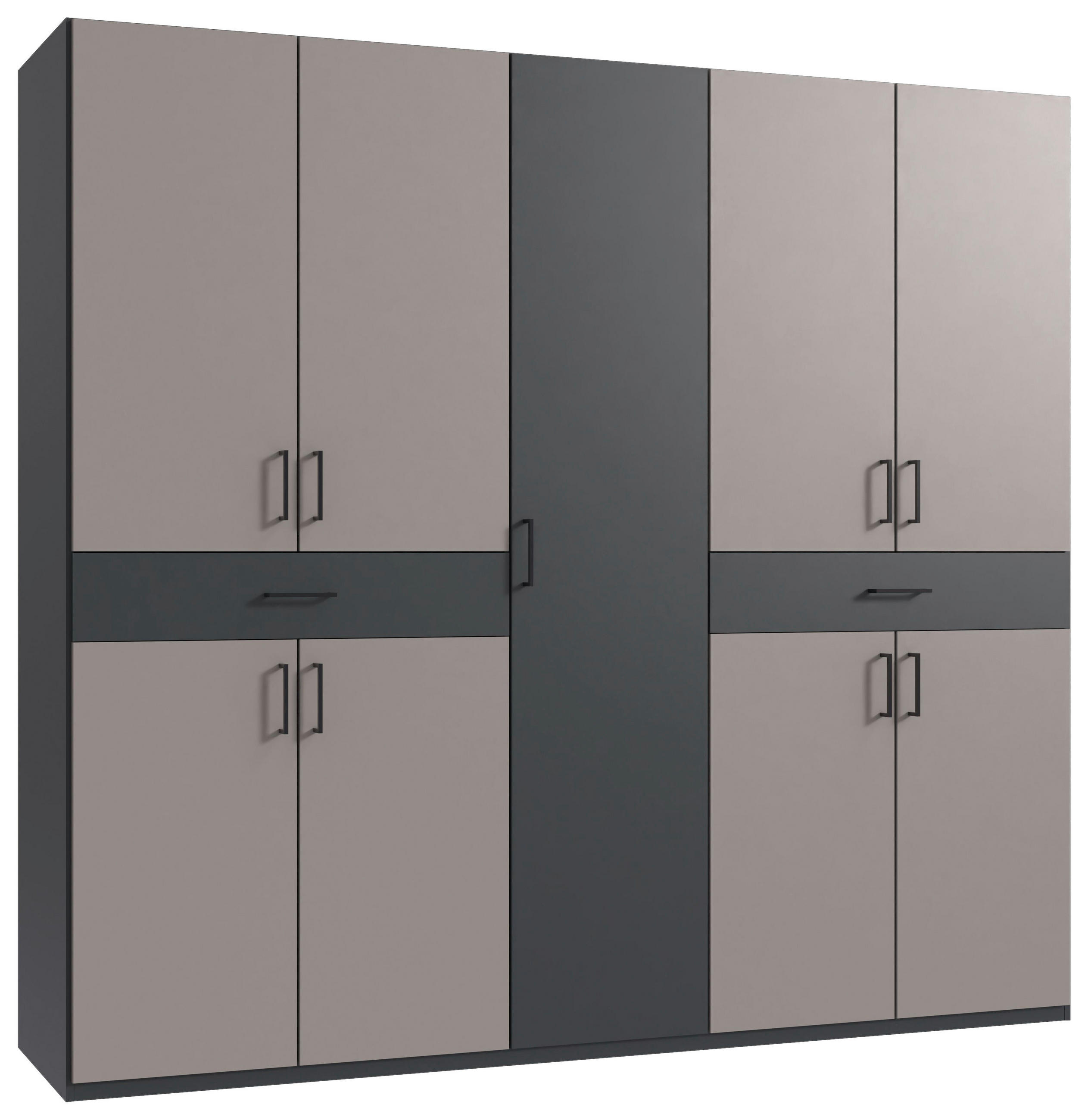 DREHTÜRENSCHRANK in Graphitfarben, Sahara  - Schwarz/Graphitfarben, Konventionell, Holzwerkstoff/Kunststoff (225/208/58cm) - Carryhome