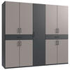 DREHTÜRENSCHRANK in Graphitfarben, Sahara  - Schwarz/Graphitfarben, Konventionell, Holzwerkstoff/Kunststoff (225/208/58cm) - Carryhome