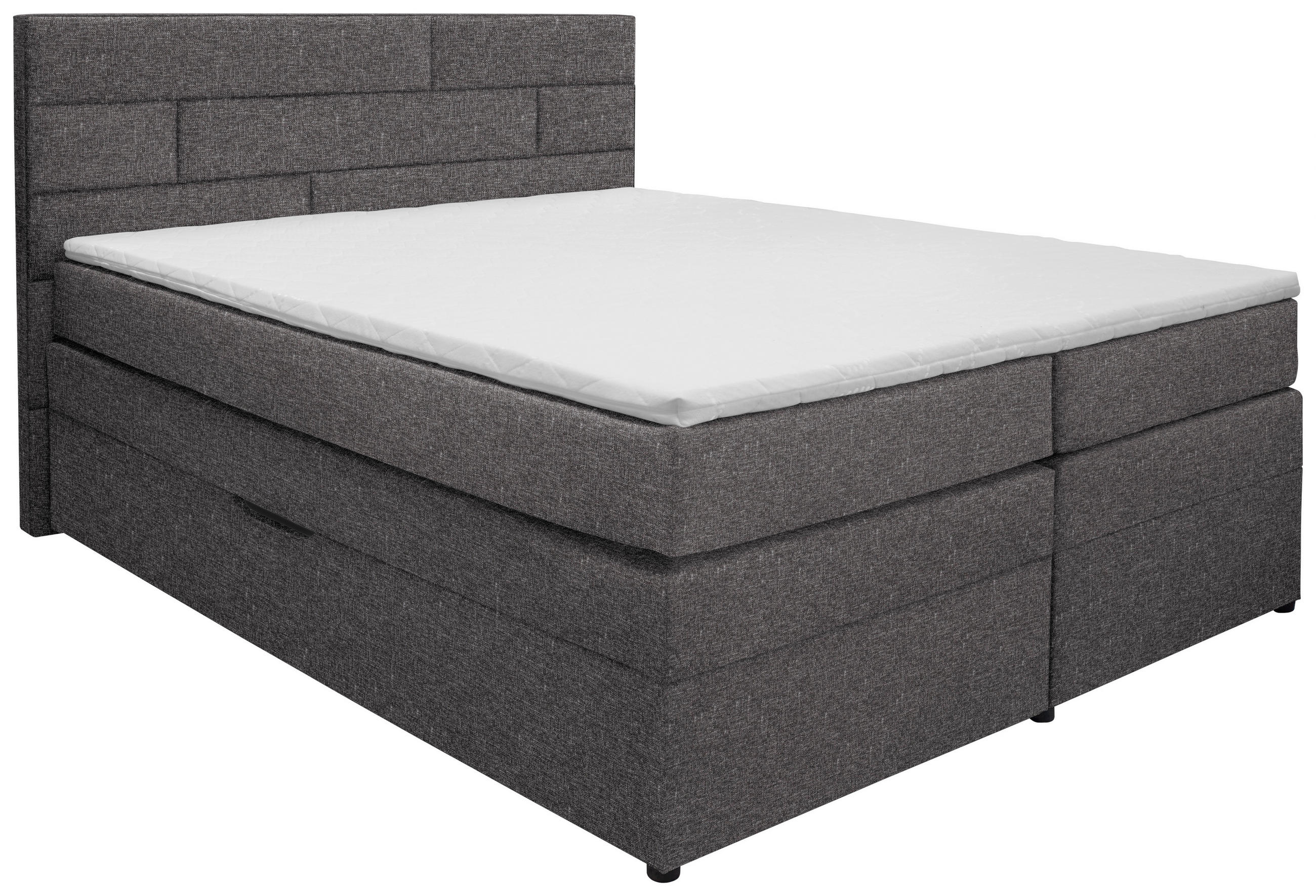 BOXSPRINGBETT 160/200 cm  in Hellgrau  - Wengefarben/Hellgrau, KONVENTIONELL, Holz/Textil (160/200cm) - Carryhome