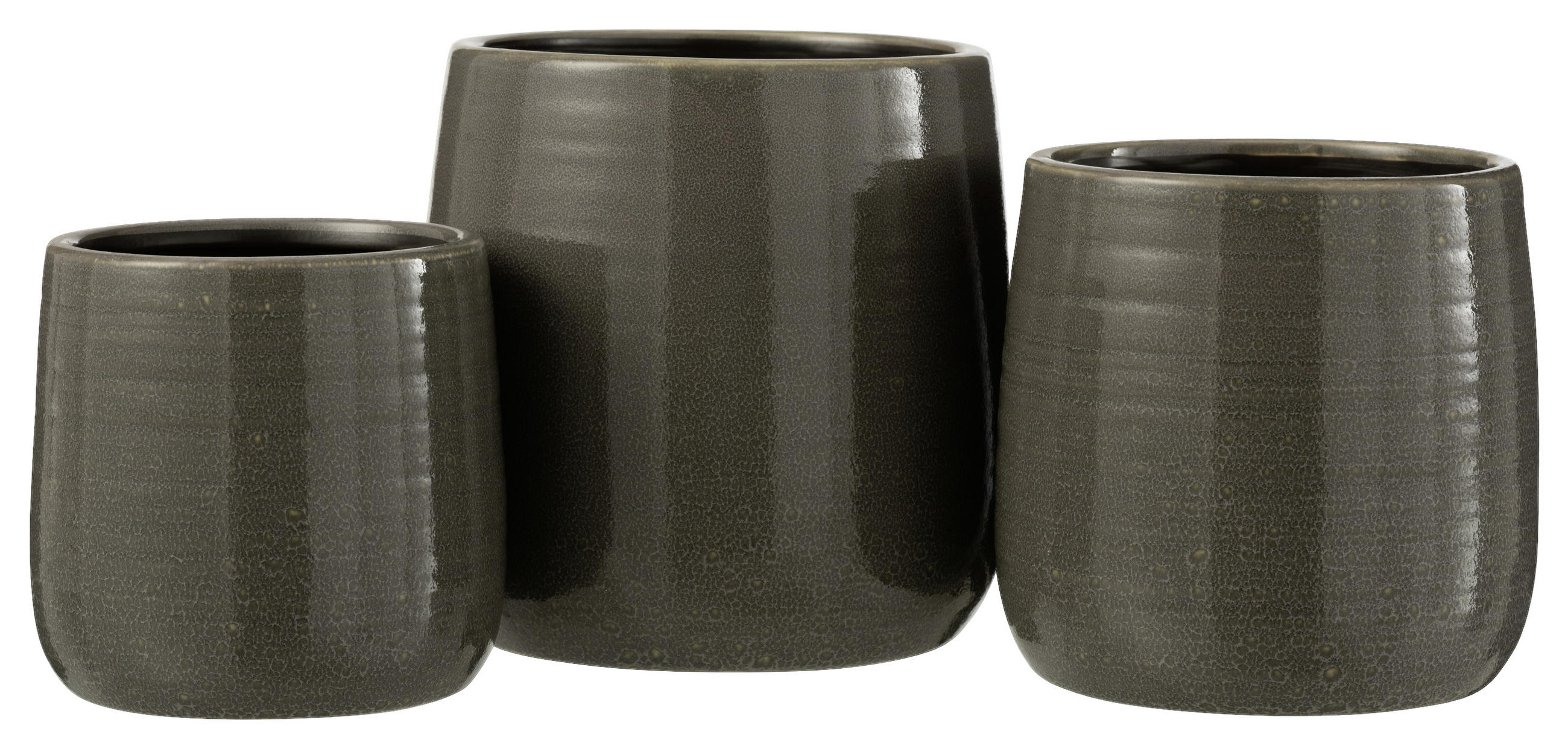 Thumbnail - Übertopf, Grau, Keramik, zylindrisch, 17 cm, Dekoration, Blumen & Zubehör, Übertöpfe