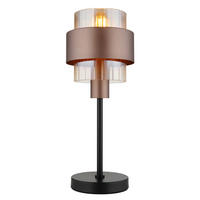 STOLNÍ LAMPA, E27, 18,5/47 cm  - oranžová/černá, Design, kov/plast (18,5/47cm) - Globo