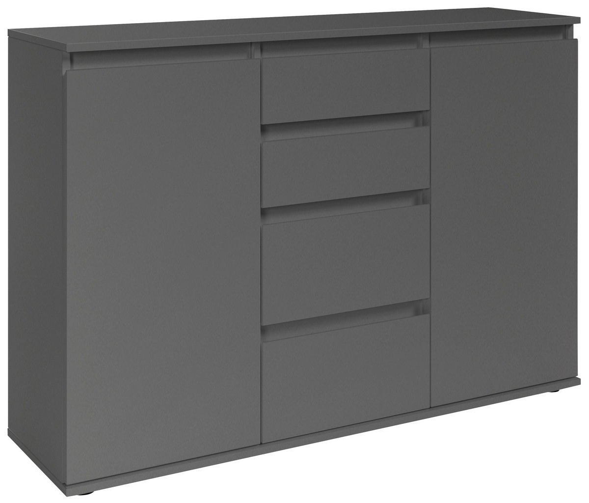 KOMODA, antracit  - siva/antracit, Design, umetna masa/leseni material (119/84/35cm) - Carryhome