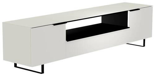 LOWBOARD in 210/51/45 cm - Schwarz/Weiß, Design, Glas/Holzwerkstoff (210/51/45cm) - Moderano