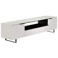 LOWBOARD Schwarz, Weiss  210/51/45 cm  - Weiss/Schwarz, Design, Glas/Holzwerkstoff (210/51/45cm) - Moderano