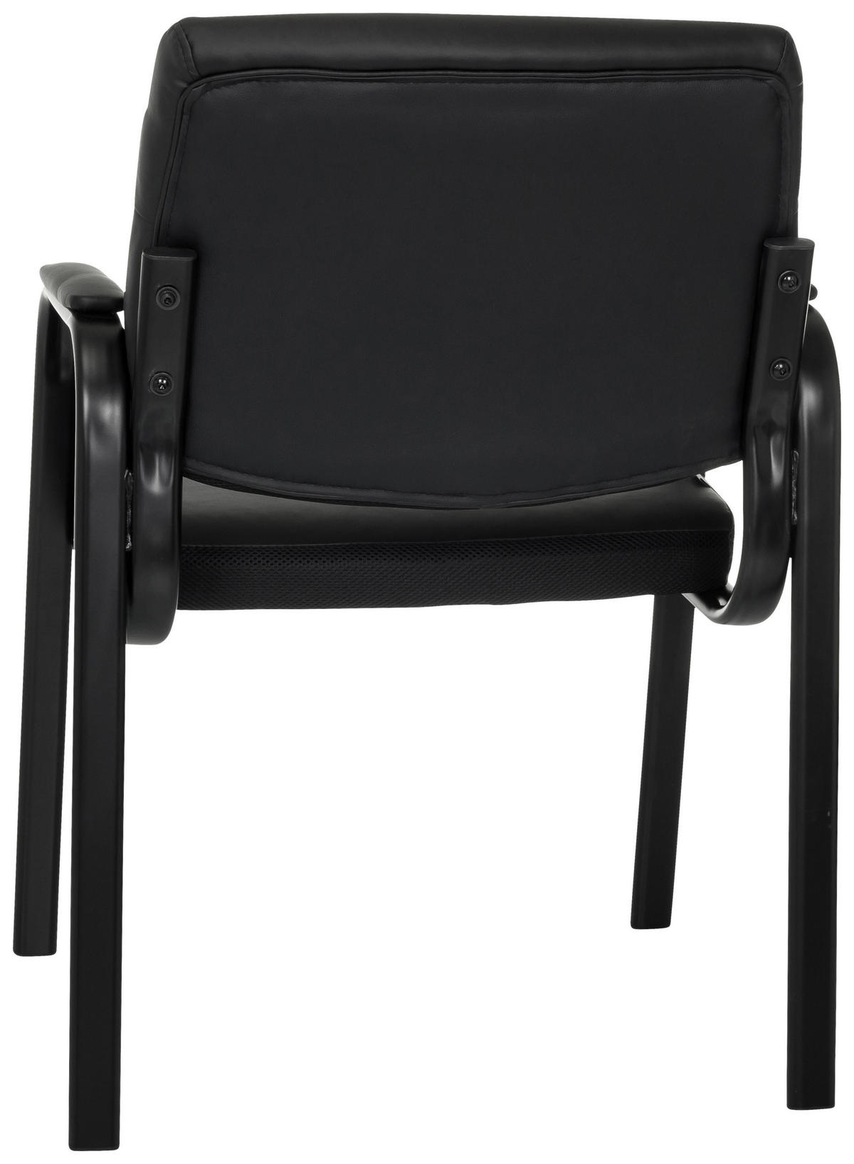 BESUCHERSTUHL  in Schwarz  - Schwarz, MODERN, Leder/Metall (60/85/64cm) - MID.YOU
