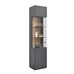 VITRINE Graphitfarben  46,9/205,5/37,1 cm  - Graphitfarben, Design, Glas/Holzwerkstoff (46,9/205,5/37,1cm) - Dieter Knoll