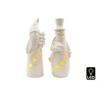 LED VIANOČNÁ FIGÚRKA - biela s vysokým leskom, Basics, keramika (9,7/24/8,3cm)