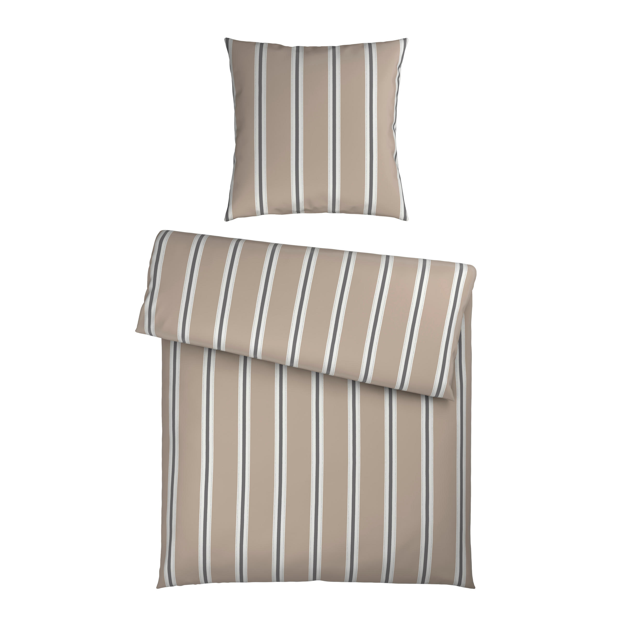 BETTWÄSCHE 2-teilig Satin 155/220 cm  - Beige, Textil (155/220cm) - Novel