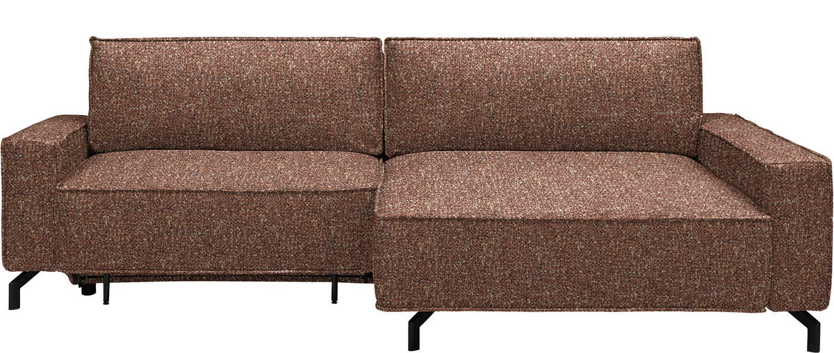 ECKSOFA  in Mikrofaser Terracotta  246/164 cm  - Terracotta/Schwarz, Design, Textil (246/164cm) - Sedda