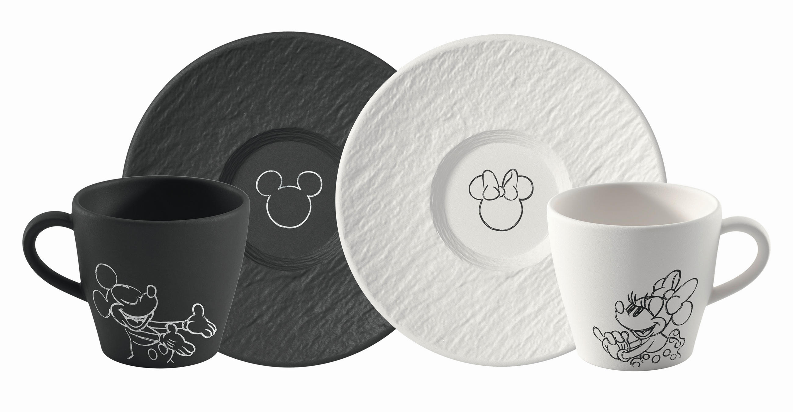 Villeroy & Boch Tassenset Manufacture Rock Mickey Schwarz, Weiß
