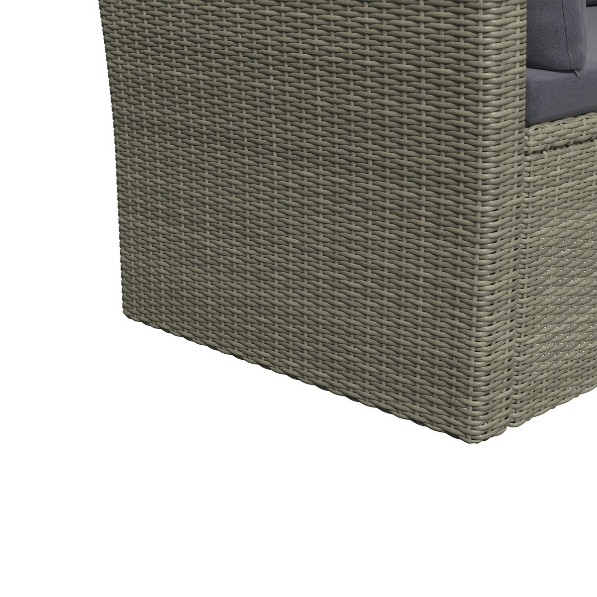 GARTENBANK 160/80/85 cm  in Grau, Dunkelgrau  - Dunkelgrau/Schwarz, MODERN, Kunststoff/Textil (160/80/85cm) - Ambia Garden