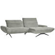 ECKSOFA  in Chenille Hellgrau  280/170-195 cm  - Hellgrau/Schwarz, Design, Textil/Metall (280/170-195cm) - Dieter Knoll