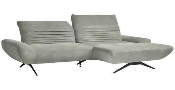 ECKSOFA  in Chenille Hellgrau  280/170-195 cm  - Hellgrau/Schwarz, Design, Textil/Metall (280/170-195cm) - Dieter Knoll