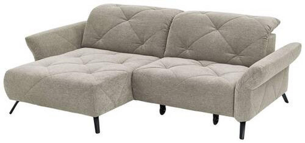 ECKSOFA in Webstoff Hellgrau  - Hellgrau/Schwarz, Design, Textil/Metall (173/244cm) - Moderano