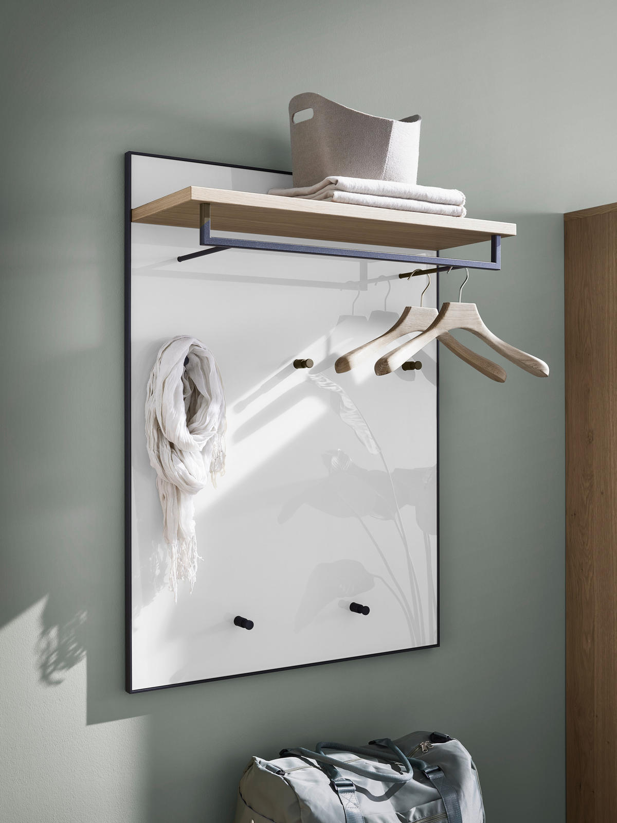 GARDEROBENPANEEL  in 80/109/27 cm  - Eichefarben/Anthrazit, Design, Glas/Holz (80/109/27cm) - Dieter Knoll