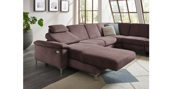 WOHNLANDSCHAFT in Chenille Braun - Alufarben/Braun, Design, Textil/Metall (170/333/265cm) - Dieter Knoll