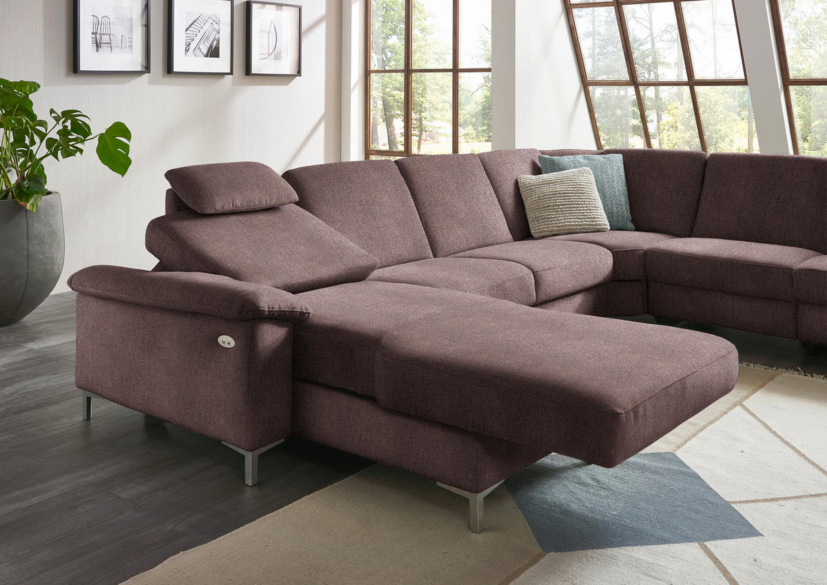 WOHNLANDSCHAFT in Chenille Braun  - Alufarben/Braun, Design, Textil/Metall (170/333/265cm) - Dieter Knoll